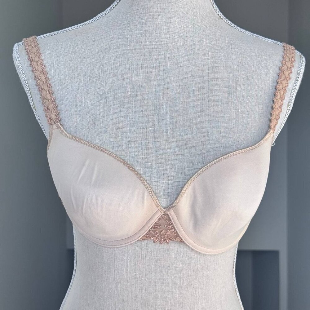 CHANTELLE Elegant Sexy Soft Cups Underwire Bra in Nude– Size 32D - Picture 1 of 9